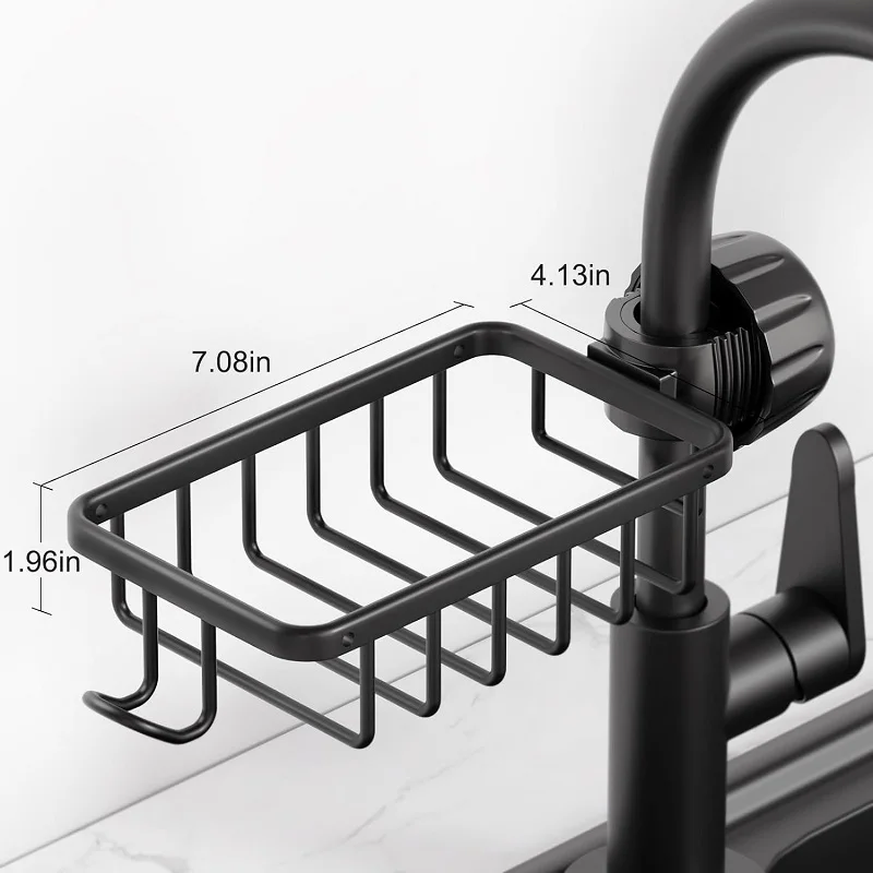 Bathroom Faucet Storage Rack Shower Shampoo Soap Holder Adjustable Kitchen Sink Rag Sponge Drain Rack Bathroom Accessories 6