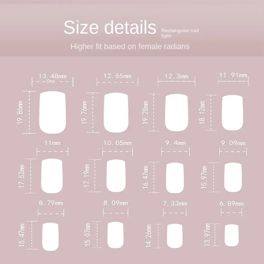 Fashion Long Square False Nails French Light Pink Gradient Fake Nials Full Cover Detachable Press on Nails DIY