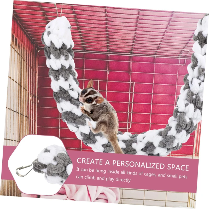 Climbing Rope Pets Sugar Glider Gnawing Toy Hamster Parrot Swing Weaving Ropes Cage Hanging Decoration Pet Keeping Supplies