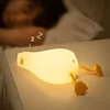Rechargeable Lying Flat Duck Decorative Light Silicone Patting Lamp For Home Room Desktop Decorative Light Cartoon Child Gift 1