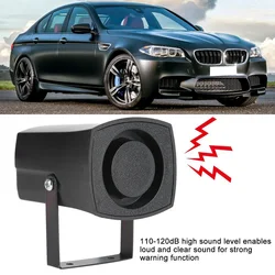 Black 110-120dB Car Reversing Horn DC 12V Back up Reversing Sound Siren Alarm Horn Speaker for Motorcycle Auto Vehicle