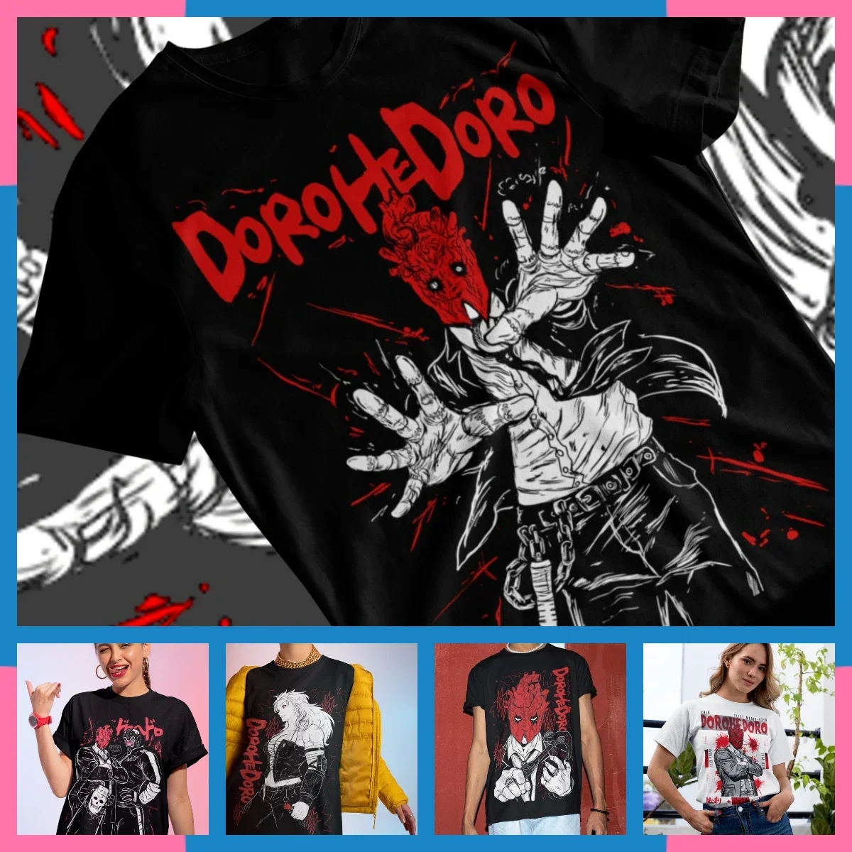Dorohedoro T-shirt Men's Women's Short Sleeves Welcome To Chaos Anime Manga Unisex Tshirt T-Shirt Tee Animation Peripheral Gifts 5