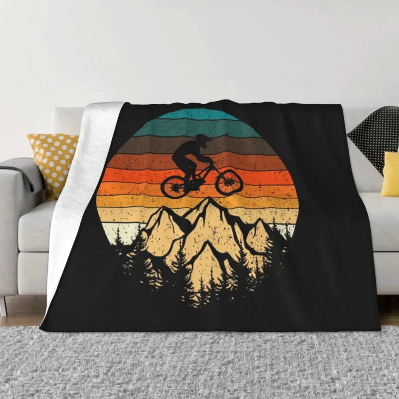 

Винтажное Подарочное одеяло Mountainbike, роскошное пушистое покрывало в стиле ретро, для кровати, летние одеяла