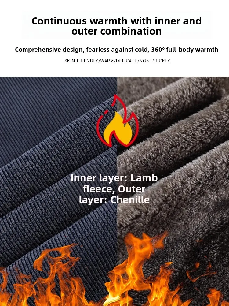 Lamb Velvet Wide Leg Pants Women's Winter New Loose Thiened Casual Straight Leggings High Waist Long Trousers