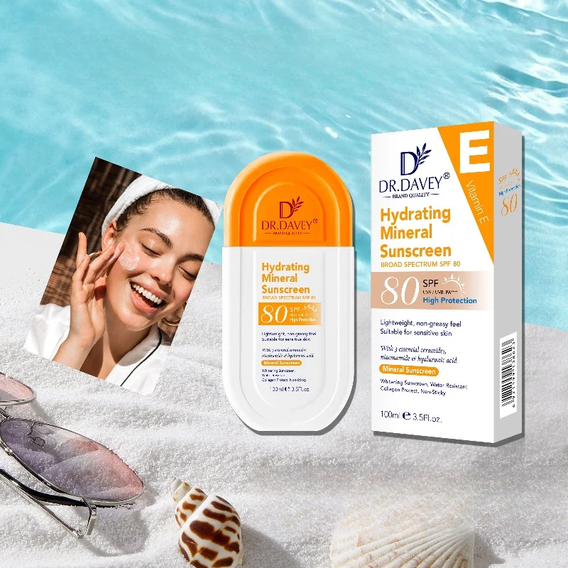 FACE & BODY SUNBLOCK Hydrating Mineral Sunscreen SPF80 Sunscreen Isolation UV Protection Refreshing Non-Greasy Full Body Suitabl