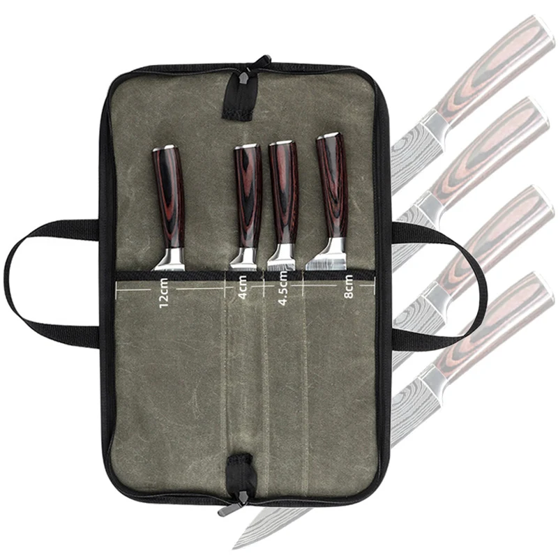 Professional Chef Knife Set with Roll-up Knife Bag