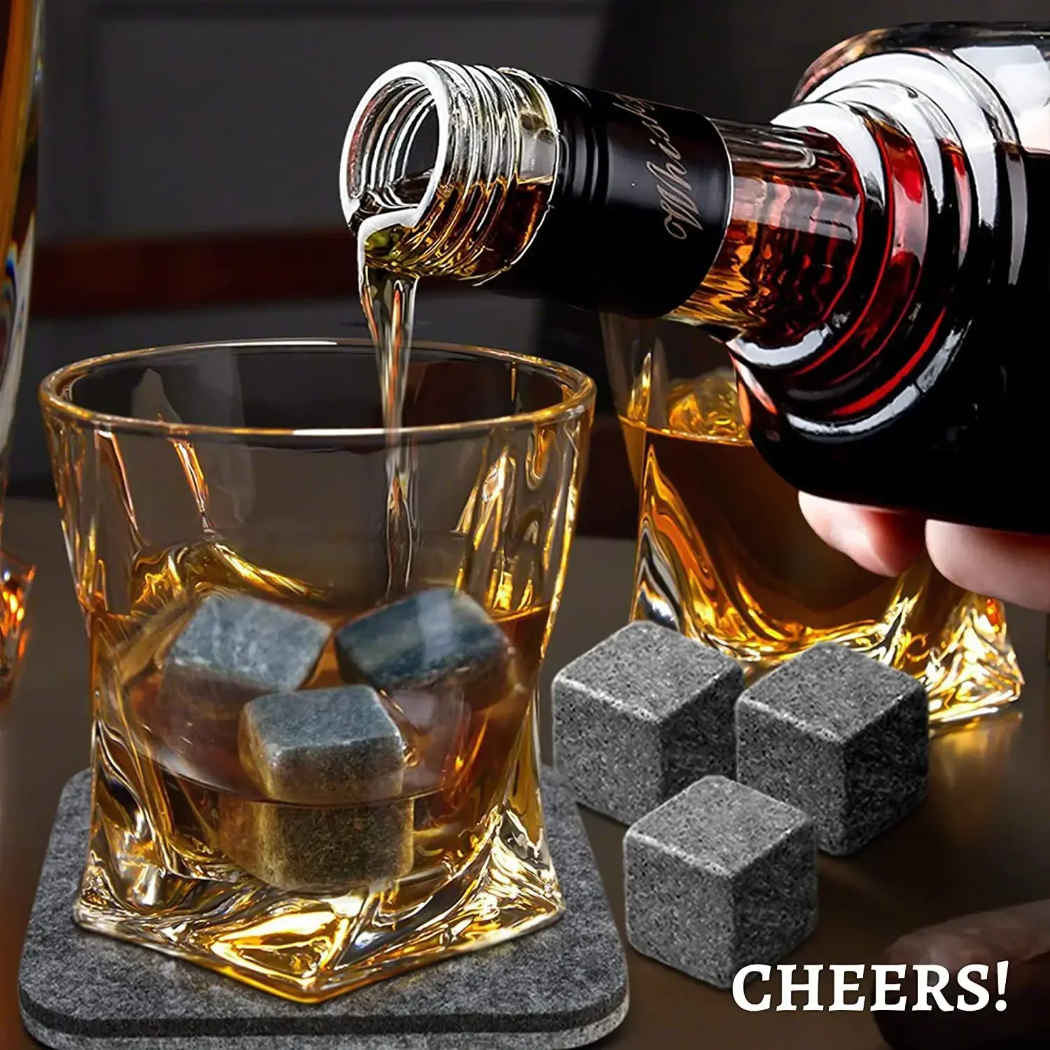 Whiskey Stones Sipping Ice Cube Cooler Reusable Whisky Ice Stone Whisky Natural Rocks Bar Wine Cooler Party Wedding Gifts 6pcs ice cubes whiskey stones drink cooler