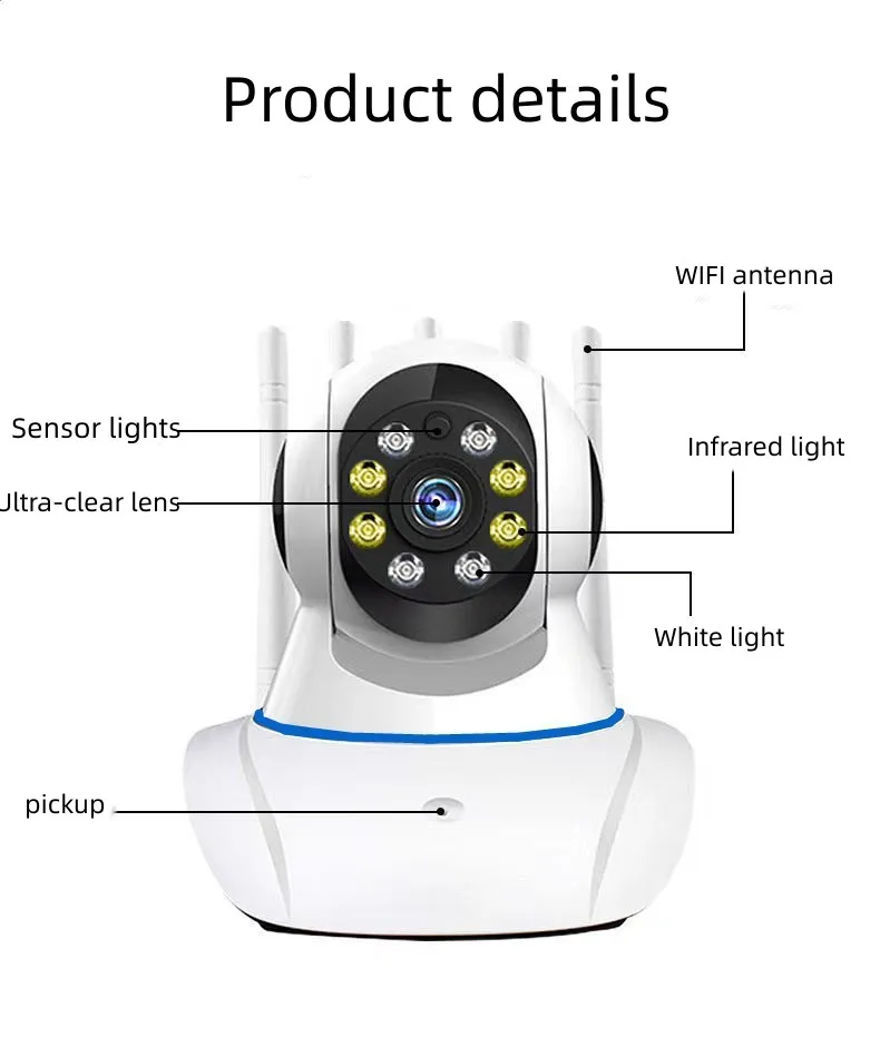 Hot selling 5G Dual Band Household 2MP Camera With Strong and High-definition Night Remote Wireless Shaking Machine