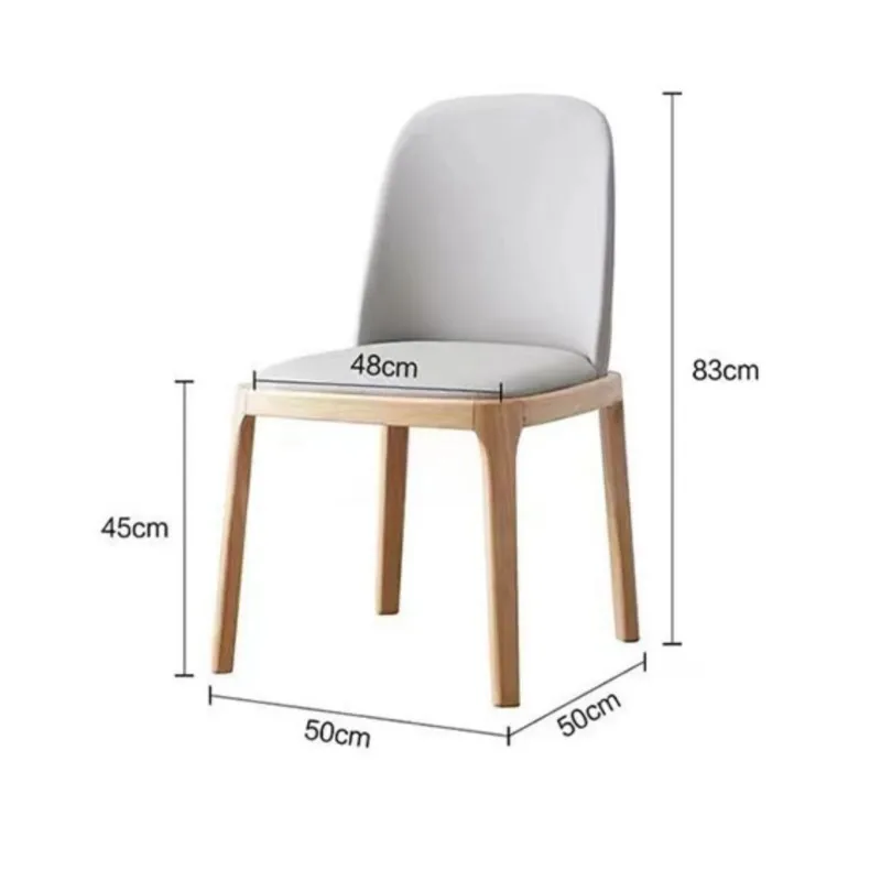 Solid Wood Nordic Dining Chair Home Light Luxury High-end Comfortable Chair Back Stool Simple Hotel Restaurant Octagonal dining chair