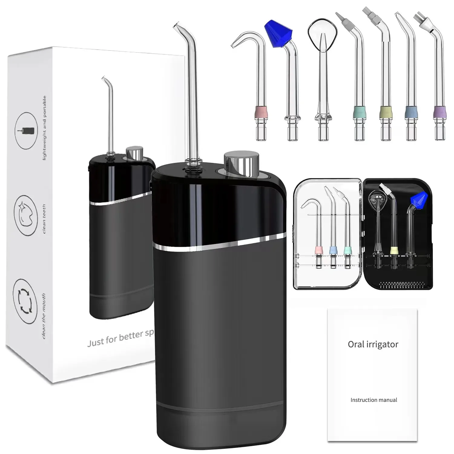 

Mini Oral Irrigator USB Rechargeable Water Flosser Portable Dental Water Jet 200ml Water Tank Waterproof Teeth Power Cleaner
