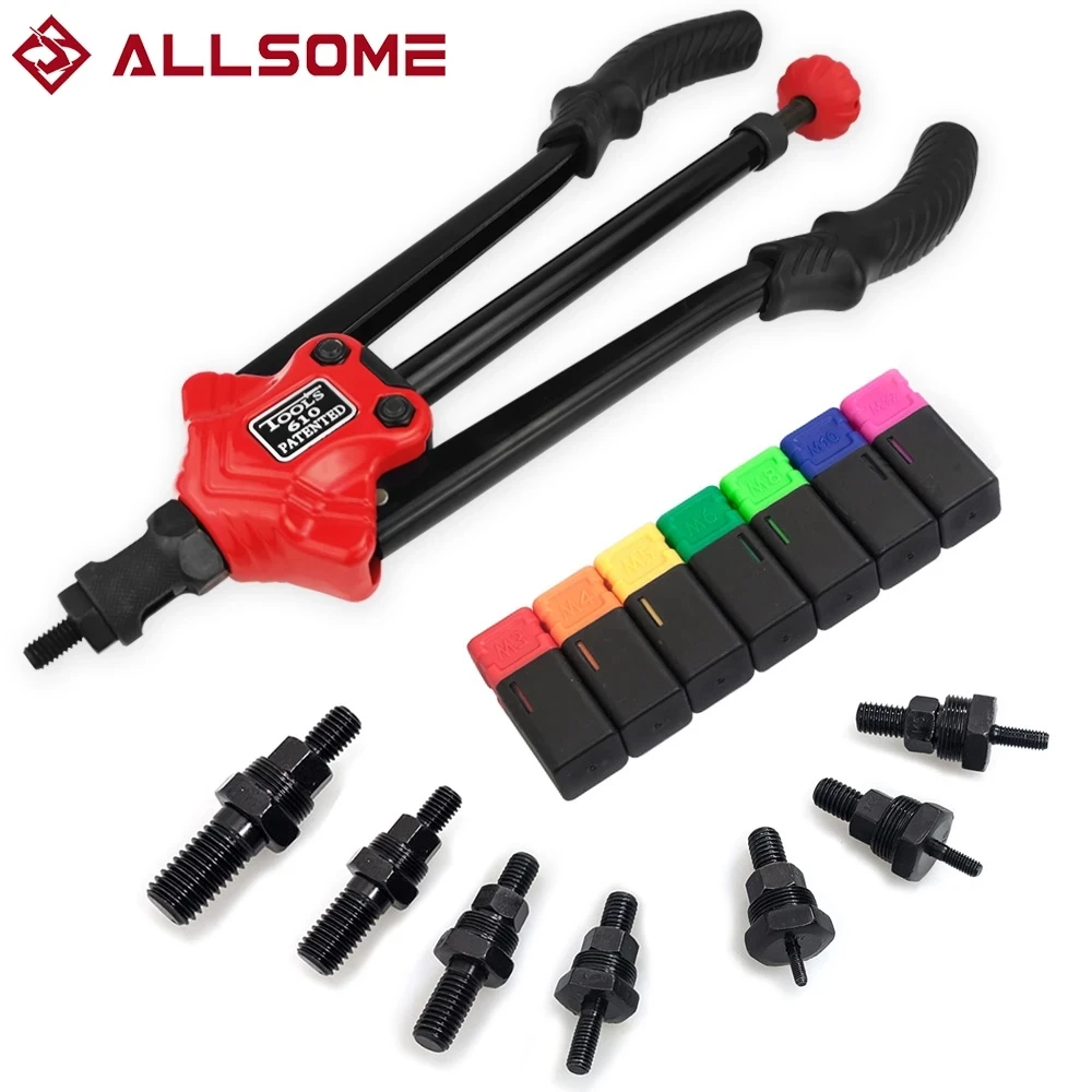 

ALLSOME BT-610 Hand Rivet Nut Gun Insert threaded Mandrels Manual Gun