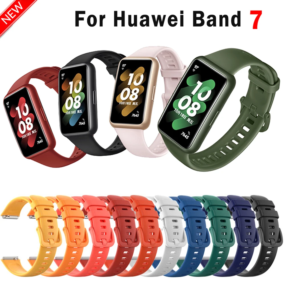 Soft Silicone Strap for Huawei Band 7 Accessories Replacement Bracelet for Huawei Watchband 7 Wristband for Huawei Watch Band7 bracelet band 22mm for huawei watch gt2e smart watch replacement soft silicone watchstrap for huawei gt 2e wristband accessories