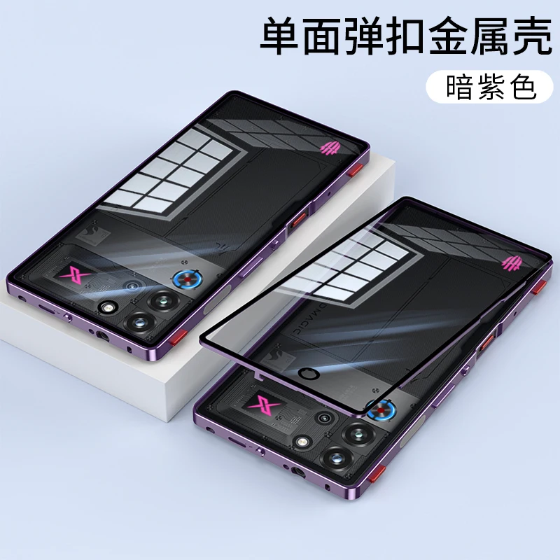 Luxury Aluminum Alloy Frame Metal Bumper Case with Clear Tempered Glass Back
