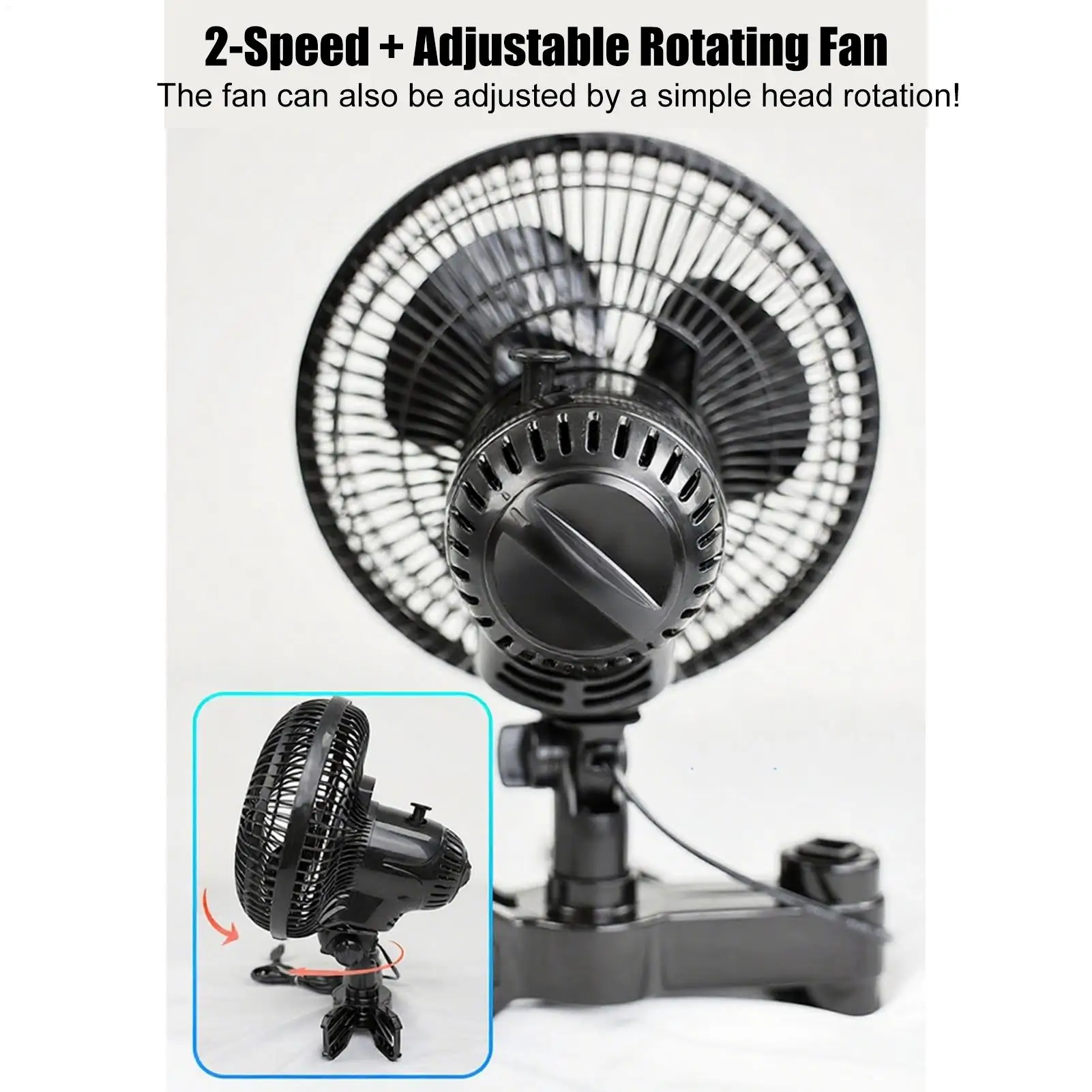 Grow Tent Clip Fan Quiet Oscillating Ventilation for Hydroponics Circulation Cooling Greenhouses