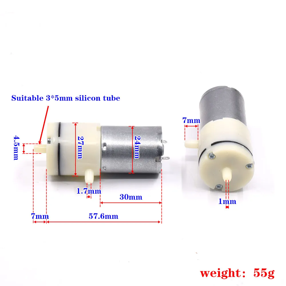 1PC 3.7V/ 6V/ 12V Small 370 Motor Diaphragm Air Pump Vacuum Negative Pressure Suction Pump for Breast Pump Inflator Aquarium 3