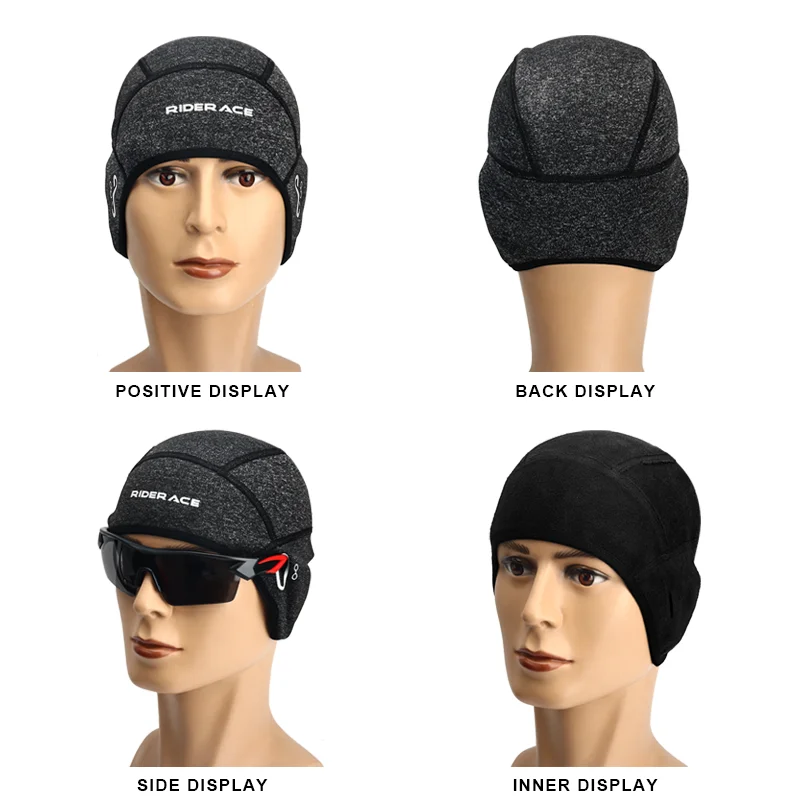 Winter Fleece Cycling Cap Windproof Thermal Skull Cap Helmet Liner Outdoor Sport Hat Running Skiing Motocycle Headwear cycling caps cycling hat cycling hats running hat motorcycle helmet cap riding hat