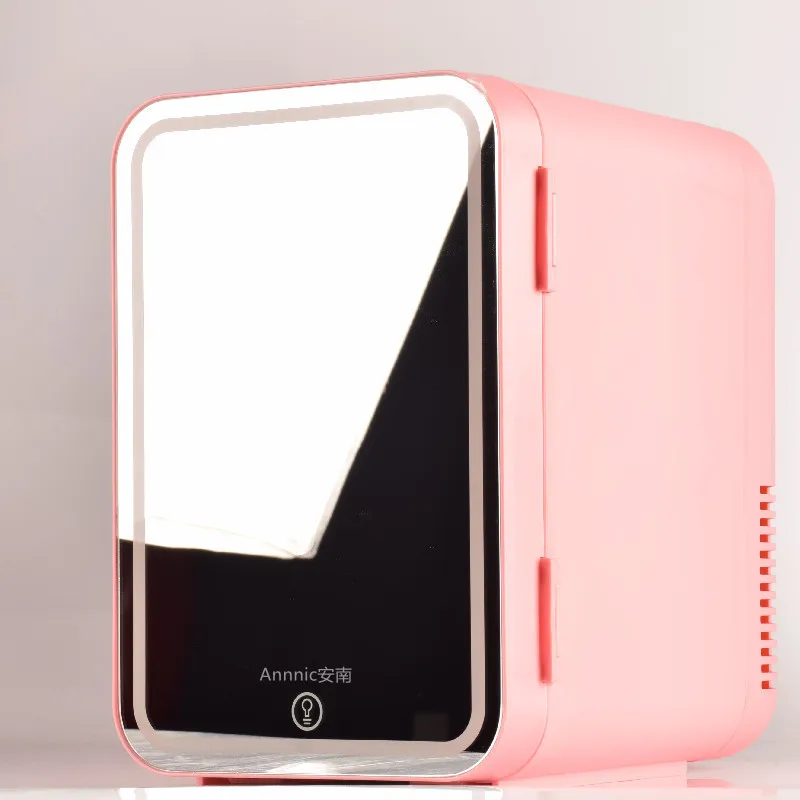5 in 1 8L Mini Refrigerator cooling and heating ,Cosmetic mirror with LED Light For Makeup Skincare 110V220V for Home and Car