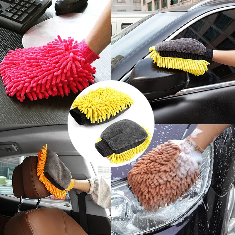 Chenille Car Wash Gloves Microfiber Wipe Car Sponge Scratch Free