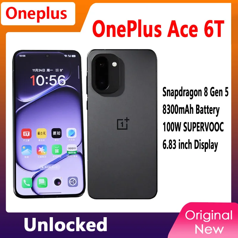 OnePlus Ace 6T 5G Unlocked Snapdragon8 Gen5 6.83 inch AMOLED 165HZ