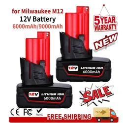 Battery For Milwaukee M12 7.0Ah 12V Rechargeable Batterys For Milwaukee M12 Tool 48-11-2402 48-11-2411 48-11-2401MIL-12A-LI