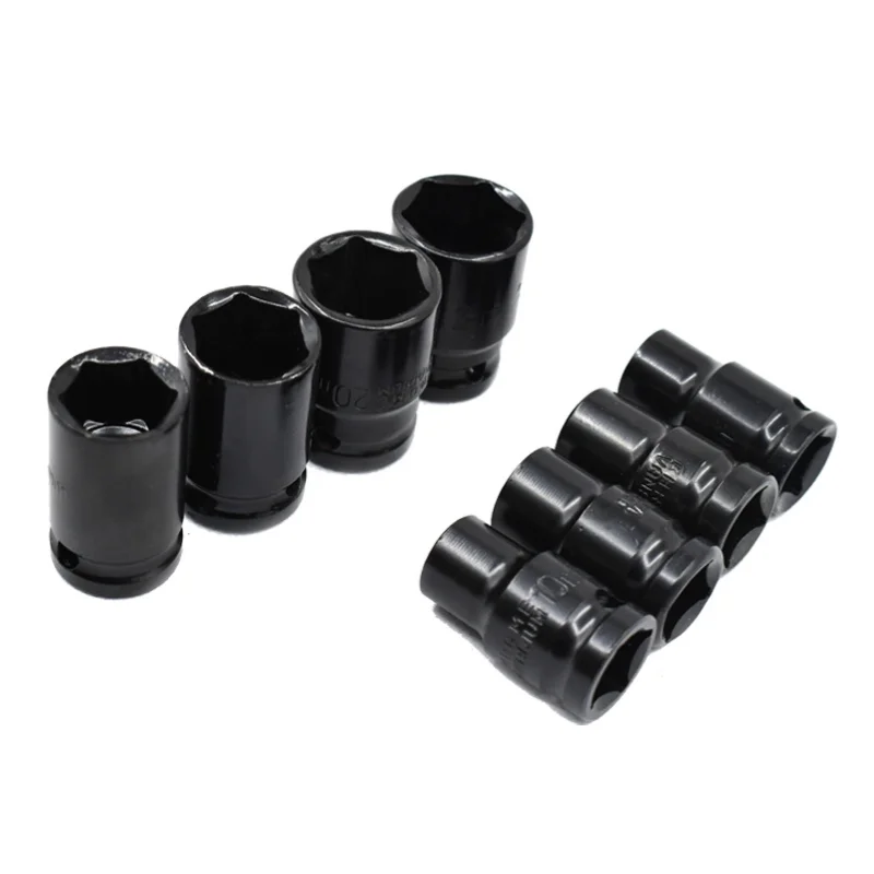 고품질 검정색 21/22/24/27/30/32mm 스틸 임팩트 소켓 1/2 스퀘어 드라이브 메트릭 소켓 렌치 에어 도구