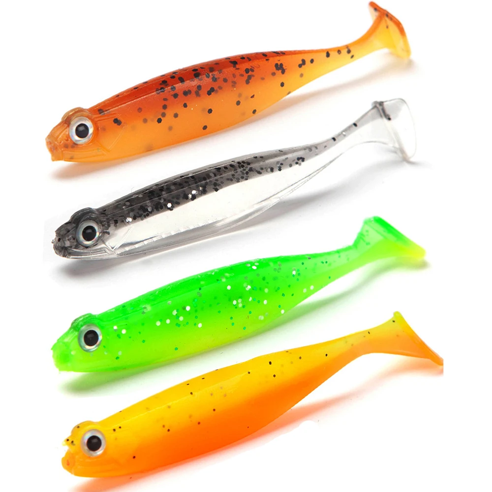 8pcs Soft Lures 6cm 2g Texas Rigs Jig Head Leurre Souple Trout Perch Zander  Hazedong Shad Fishing Swimbait Paddle Tail Softbait