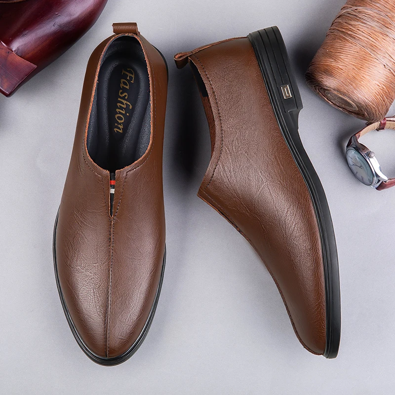 

2022 Leather Men Shoes Casual Luxury Italian Soft Men Loafers Handmade Moccasins Men Breathable Slip on Boat Shoes Oxford Shoes