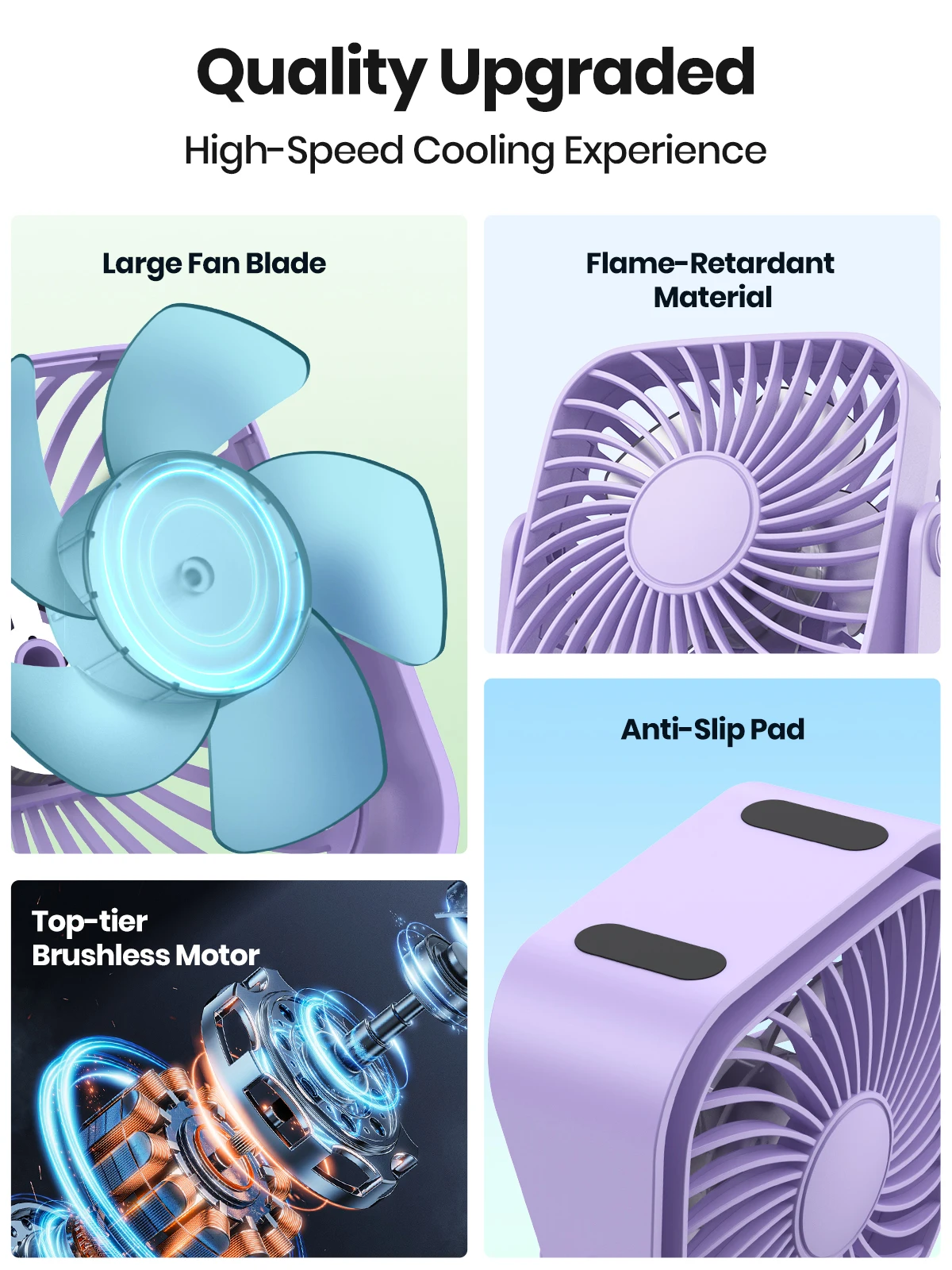 4Inch USB Mini Desk Fan,3 Speeds Quiet Portable Desktop Table Fan,360°Adjustment