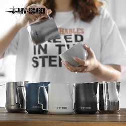 Mhw 3bomber Art Coffee Milk Foam Jug Chic Espresso Steam Milk Pitcher Stainless Steel Steaming Milk Pitcher Cafe Barista Tools