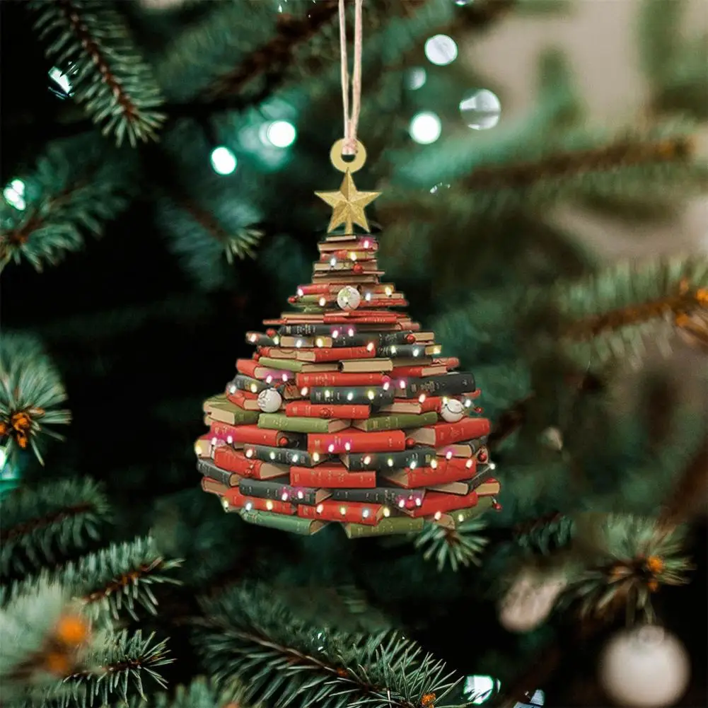 

Рождественская подвеска, красочная многослойная книга, Рождественское украшение, винтажное акриловое ремесло для украшения елки, праздничное искусственное украшение, праздник