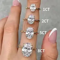 925 Sterling Silver 1-8Ct Zircon Gorgeous Shiny Oval Stone Ring for Women Engagement Wedding Luxury High Quality Fine Jewelry - Image 3