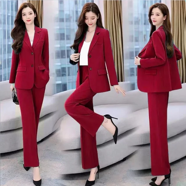 2022 verão nova moda coreana elegante calças femininas terno escritório blazer  jaqueta lazer calças de duas