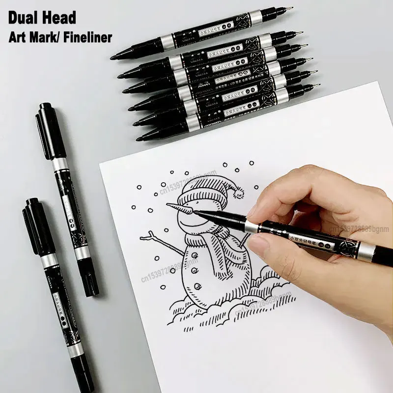 듀얼 팁 영구 페인트 아트 마커 파인라이너 펜, 미세 라인 사무실 학교 서명 쓰기 드로잉 문구, 0.5mm, 1mm, 5 개, 8 개