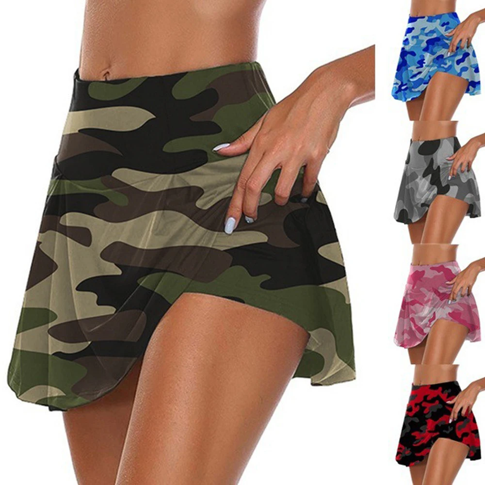 Sports Skirts for Women Dance Fitness Solid Female Tennis Running Skort Active Athletic Yoga Fitness Skirt Short