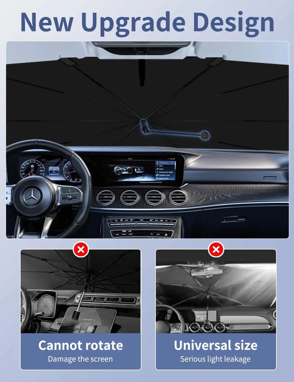 Umbrella Sunshade For Car Windshield Reflector Heat and UV Rays to Keep Vehicle Cool Foldable Car Umbrella Cover Fit for Front