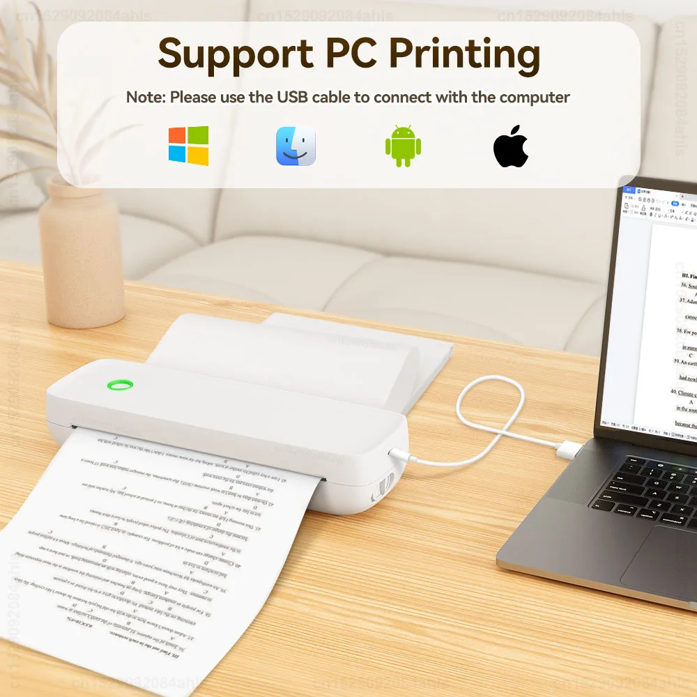 Mini Portable A4 Thermal Printer No Ink Tattoo Stencil Printer Bluetooth  Machine for Mobile PC Laptop File Document Printing - AliExpress