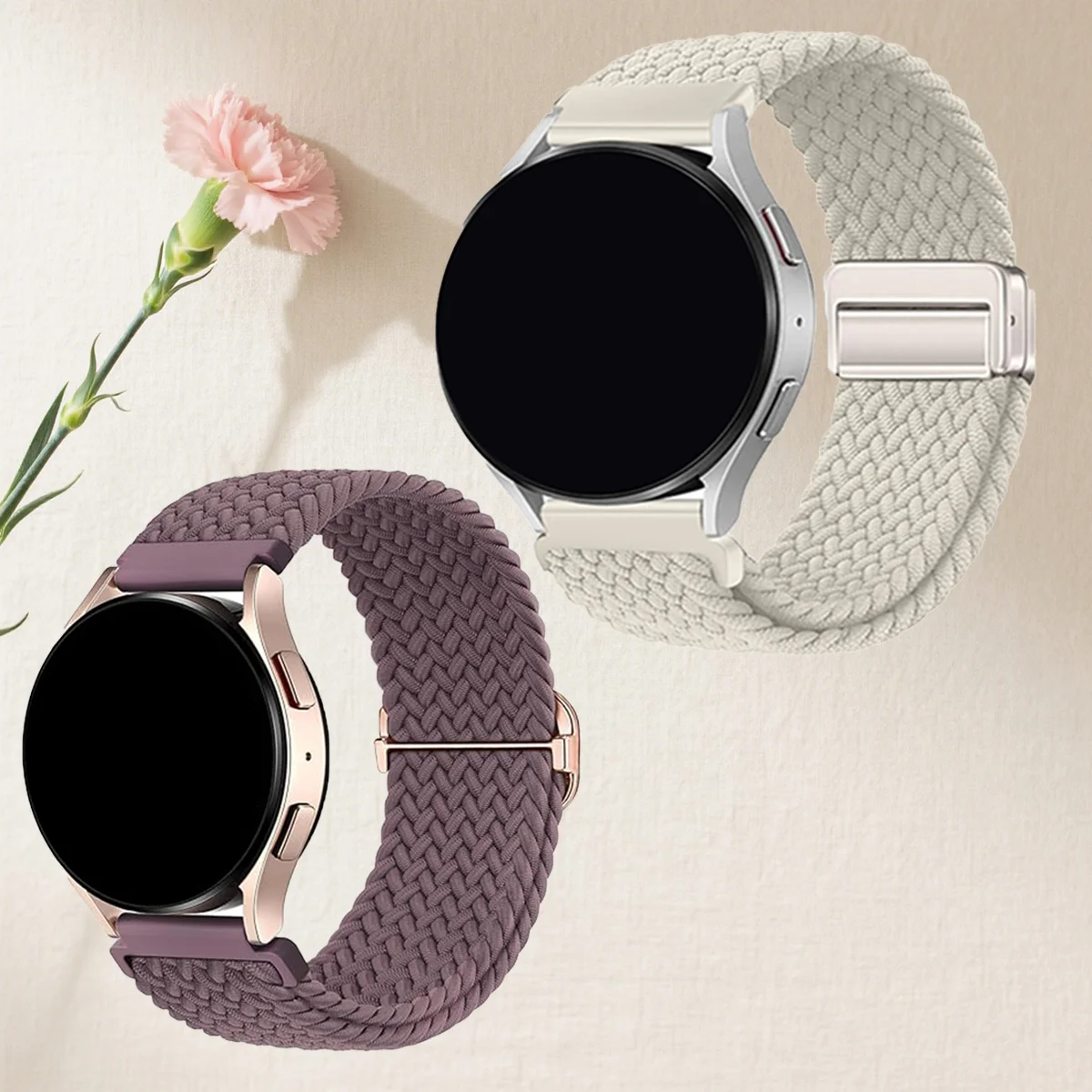 Dual Pack Braided Loop Magnetic Strap with Elastic Nylon Band
