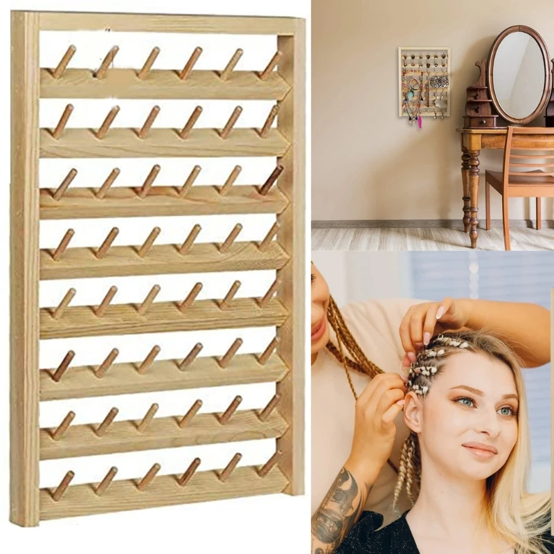 Braiding Hair Rack Stand Hair Stylist Wooden Thread Holder for Sewing hair  holder for braiding rack floor stand hair braiding