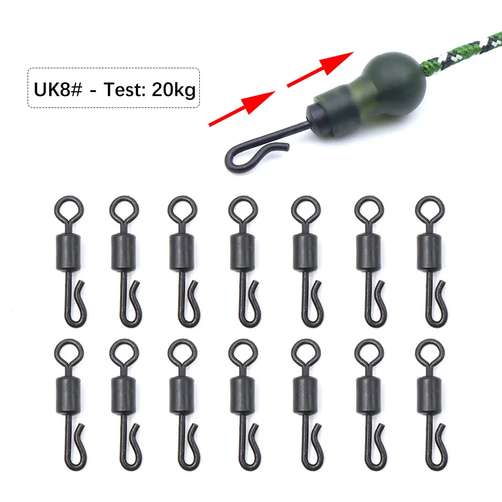 Carp Fishing Swivels For Hair Carp Rig Sleeve Connector Accessories Fishing Quick Change Hooklink Snap Swivels Terminal Tackle