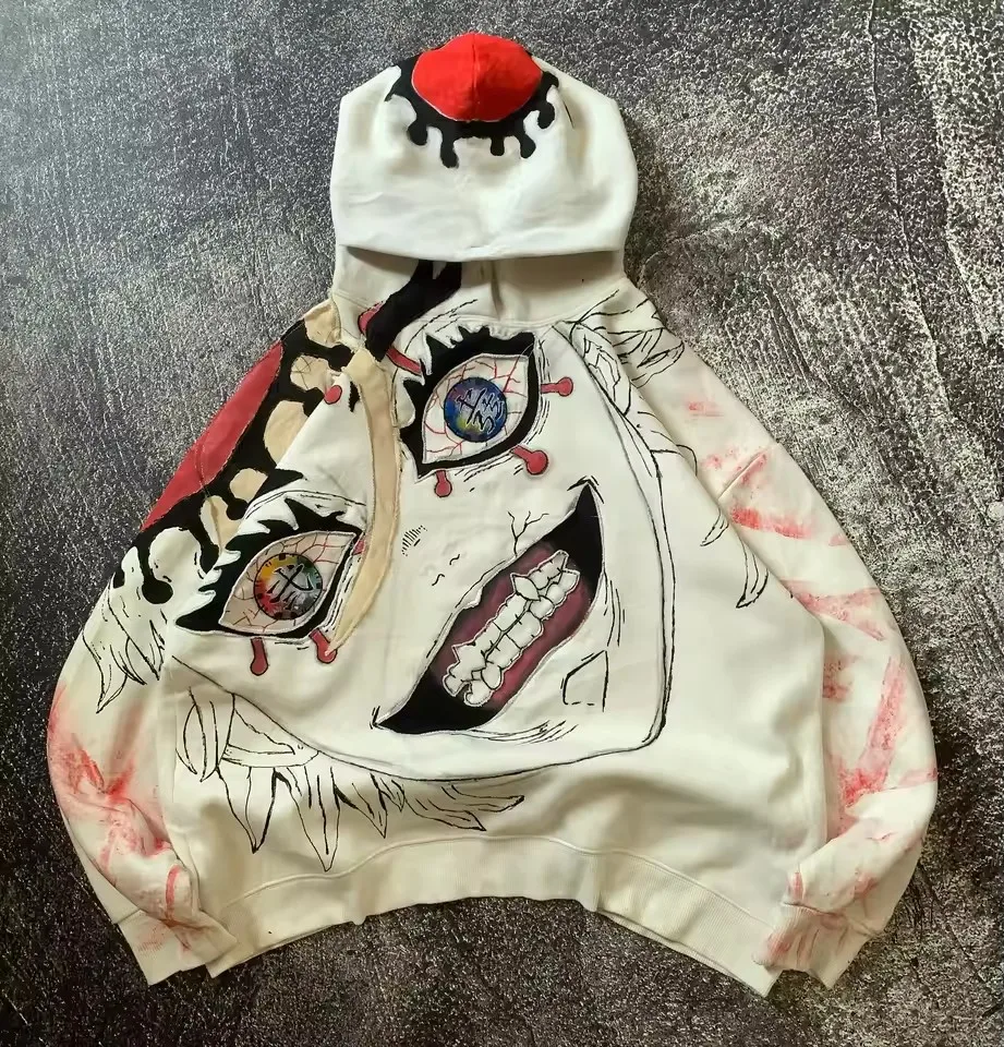 Чоловічий вуличний пуховик Y2K Неоново-зелений дизайн із відбитком руки Міська мода з капюшоном Пуховик Зимова тепла повсякденна парка великого розміру