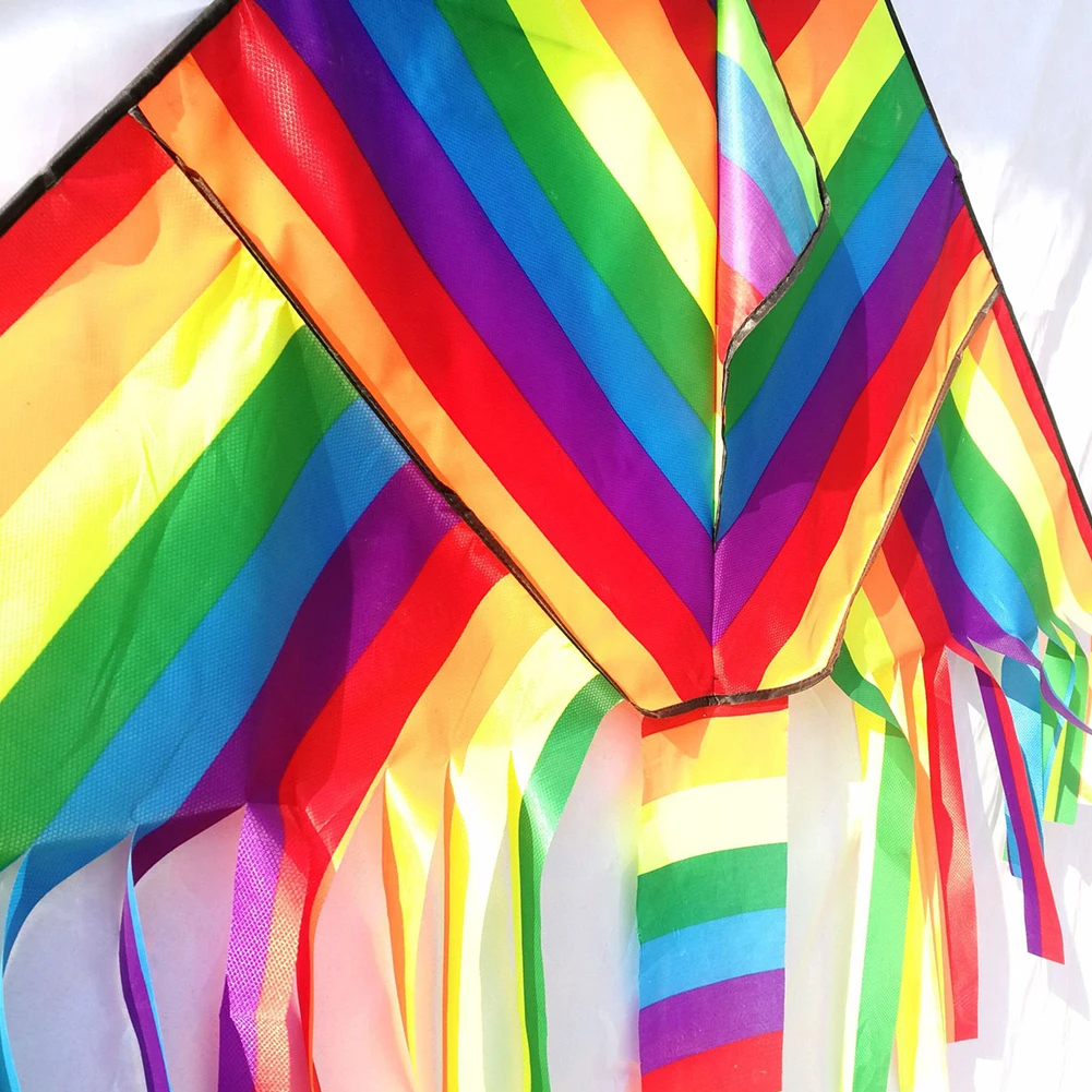 Colorful Rainbow Kite Long Tail Nylon Outdoor Kites Flying Toys For Children Kids Kite Parent-child Game Toys Gift for Birthday 5