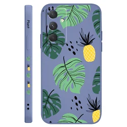 Tropical Pineapple Leaves Phone Case - Samsung A56 (Light Blue)
