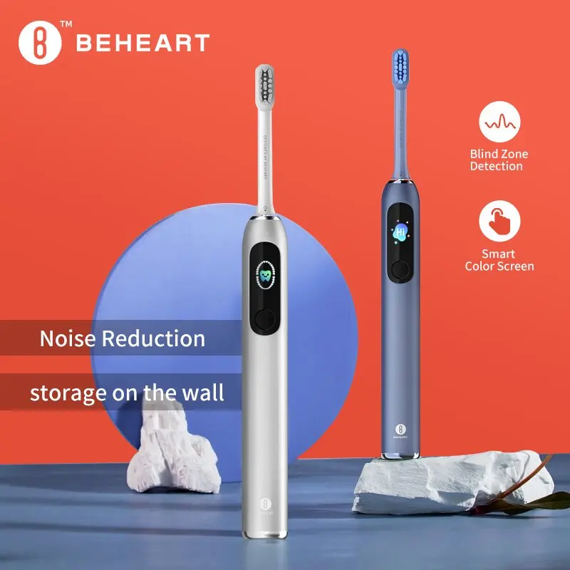 BEHEART W1 Sonic Electric Toothbrushes Touchscreen Whiten Intelligent Toothbrush for Adult Original Brush Tips Replacement Heads