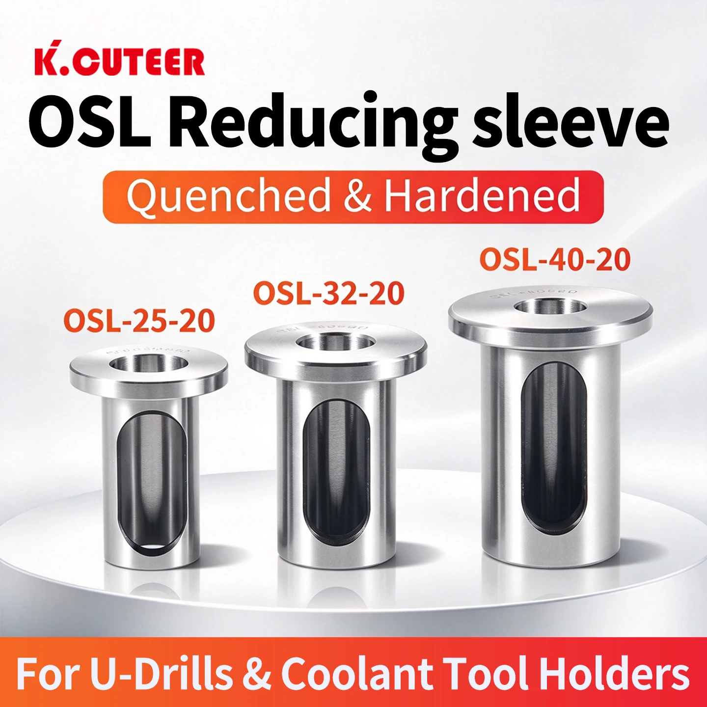 Ölweg-Werkzeughalter, Umrüsthülse, seitlich befestigter Werkzeughalter, Reduzierhülse OSL 25–20, 32–20, 40–25, 40–32 Hülse für U-Bohrer