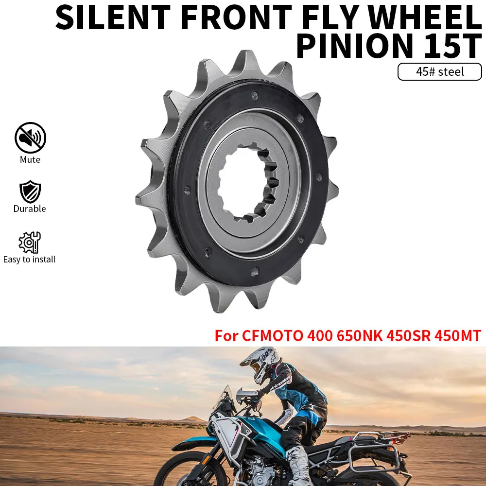 Silent Front Sprocket For CFMOTO 450MT 450SR 650NK 400NK Rubber Cushioned Engine Drive Gear Chain Sprockets 45# Steel