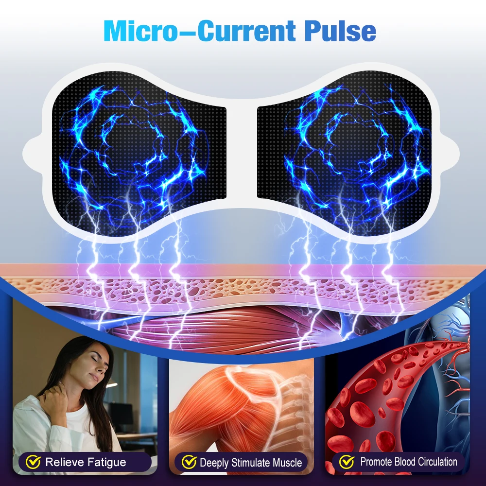 Mini EMS Neck Shoulder Massager Heating Pulse Muscle Nerve Electrostimulator Reu