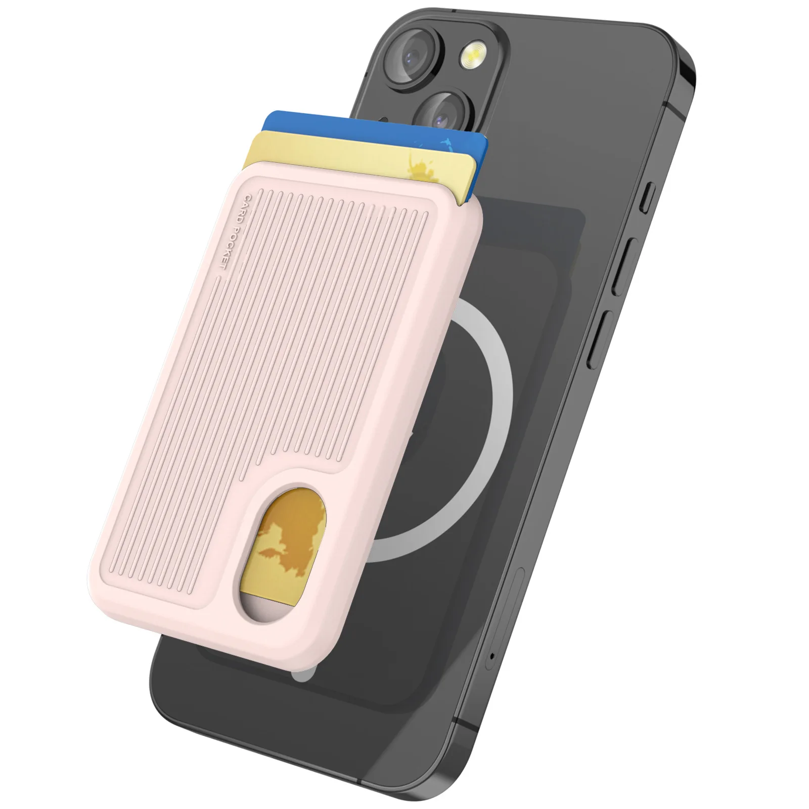 Magnetic Silicone Card Sleeve Wallet with MagSafe Compatibility