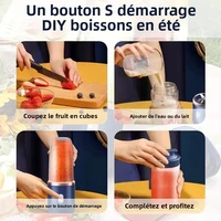 NOUVEAU - Blender portable USB 400 ml, mixeur électrique de voyage pour smoothies, milkshakes, mini mixeur de cuisine 2