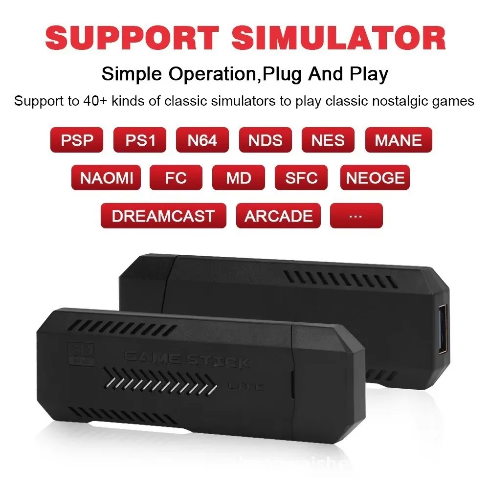 X2 Plus 128G 40000 Game GD10 Pro 4K Game Stick 3D HD Retro Video Console Wireless Controller TV 50 Emulator For PS1/N64/DC