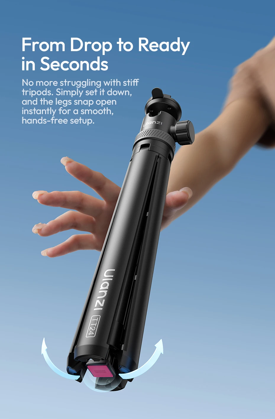  TT24 Cka Quick-Release Selfie Stick Automatic Pop-up Tripod Stand for Smartpho